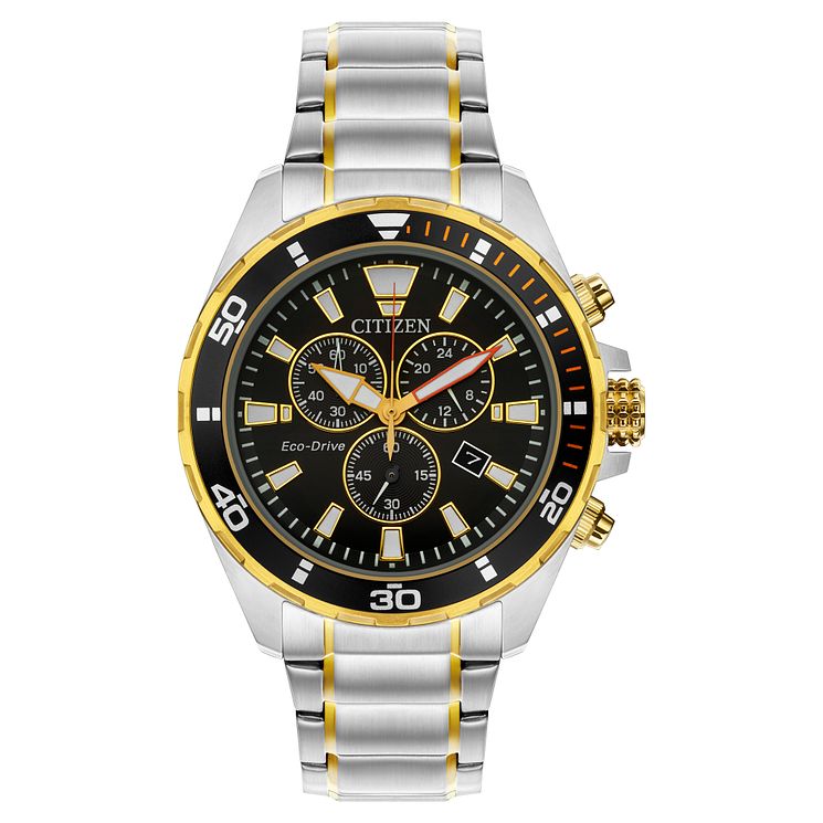 Citizen Eco-drive Chronograph Mens Two Tone Bracelet Watch