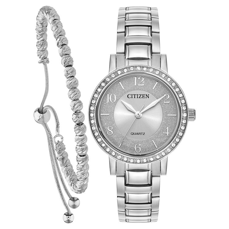 Citizen Ladies Crystal Bracelet WatchandBracelet Gift Set