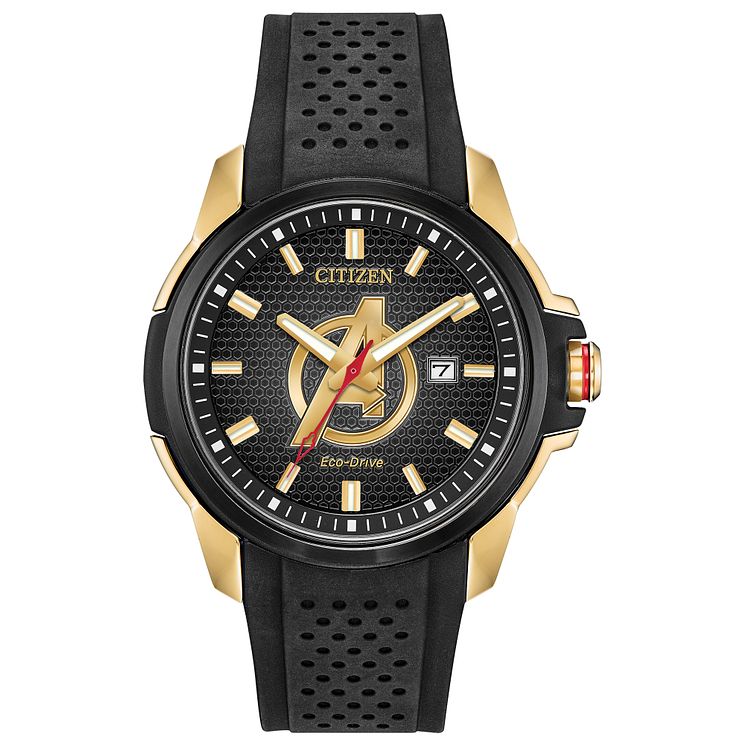 Citizen Marvel Avengers Black Rubber Strap Watch