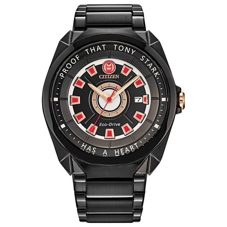 Citizen Marvel Tony Stark Black Ip Bracelet Watch