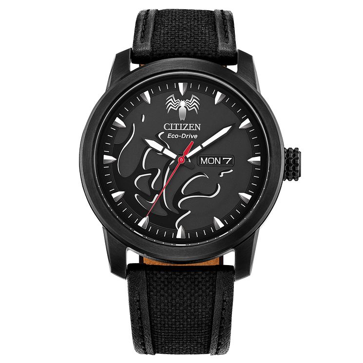 Citizen Marvel Venom Mens Black Fabric Strap Watch