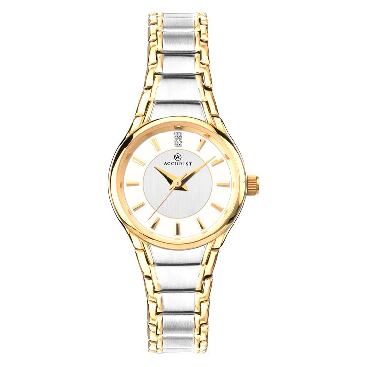 Accurist Ladies Two-tone Crystal Steel Bracelet Watch