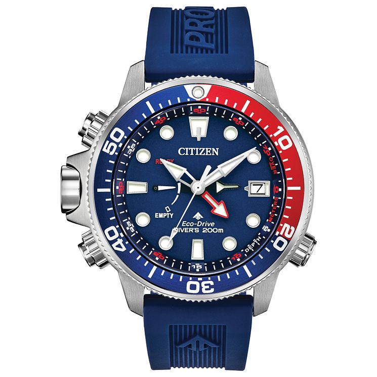 Citizen Promaster Aqualand Mens Blue Resin Strap Watch