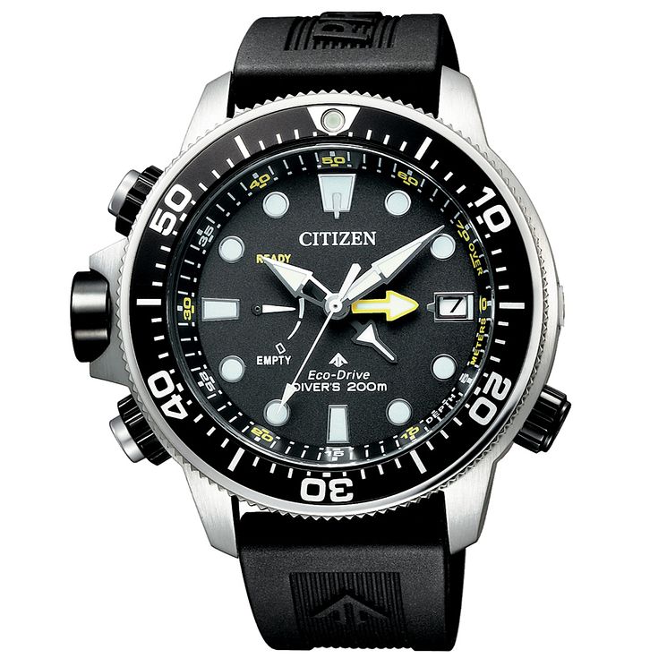 Citizen Promaster Marine Mens Black Silicone Strap Watch