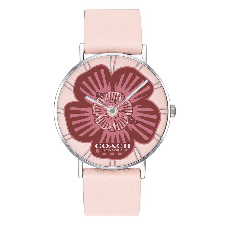 Coach Perry Ladies Pink Leather Strap Watch