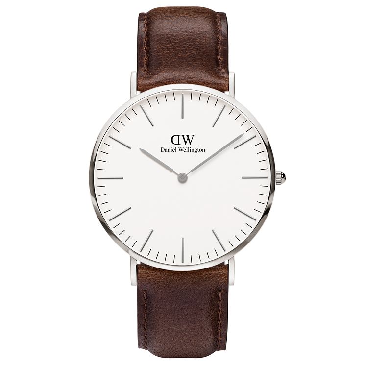 Daniel Wellington Bristol Mens Brown Leather Strap Watch