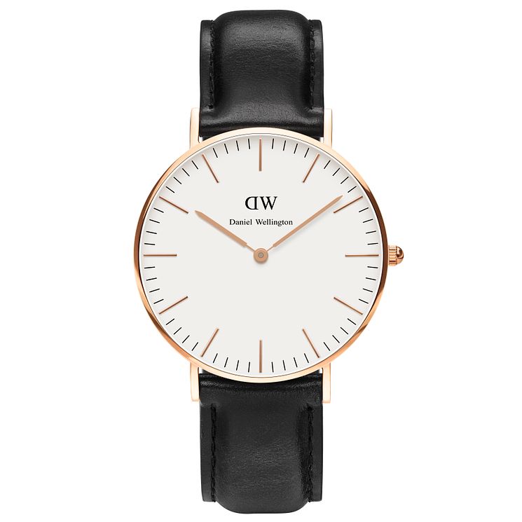 Daniel Wellington Sheffield Ladies Black Leather Watch