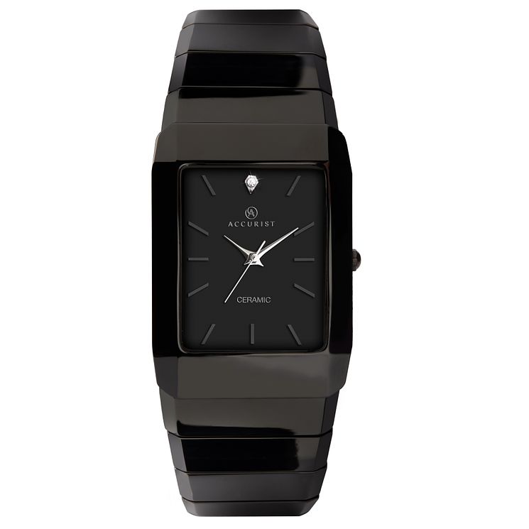 Accurist Mens Black Ceramic Bracelet Watch