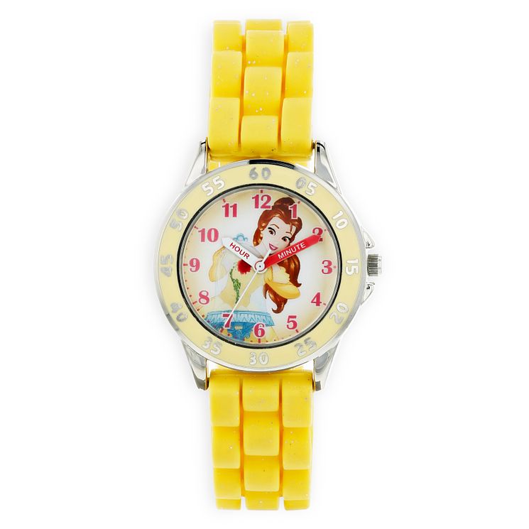 Disney Belle Childrens Yellow Rubber Strap Watch