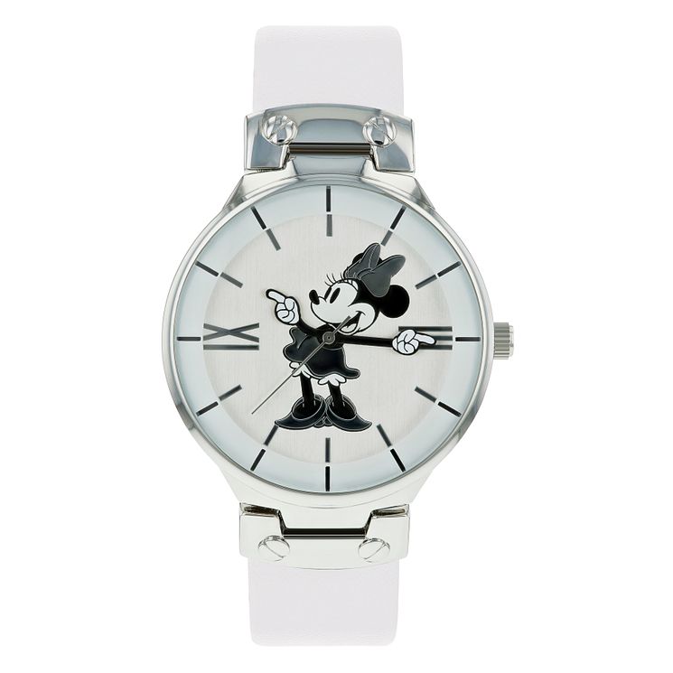 Disney Minnie Mouse White Pu Strap Watch