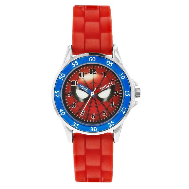 Disney Spiderman Childrens Red Rubber Strap Watch
