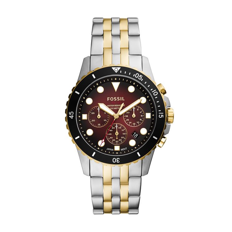 Fossil Fb-01 Chronograph Two Tone Bracelet Watch