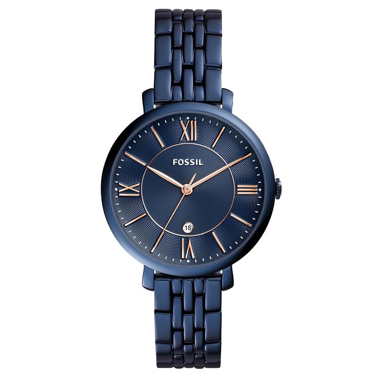 Fossil Ladies Blue Leather Strap Watch