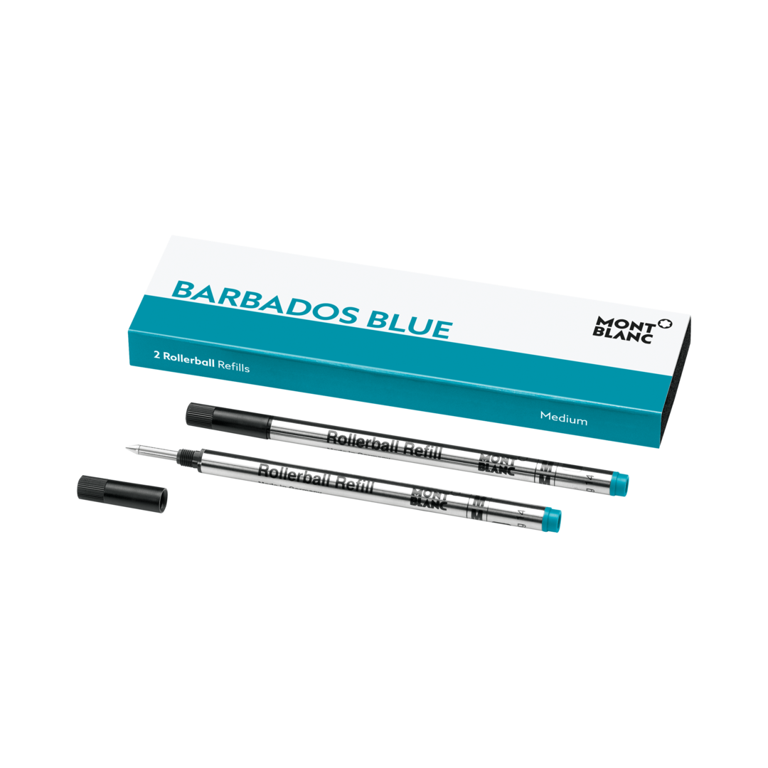 Montblanc Writing Accessories 2 Rollerball Pen Refills Medium Barbados Blue - Blue