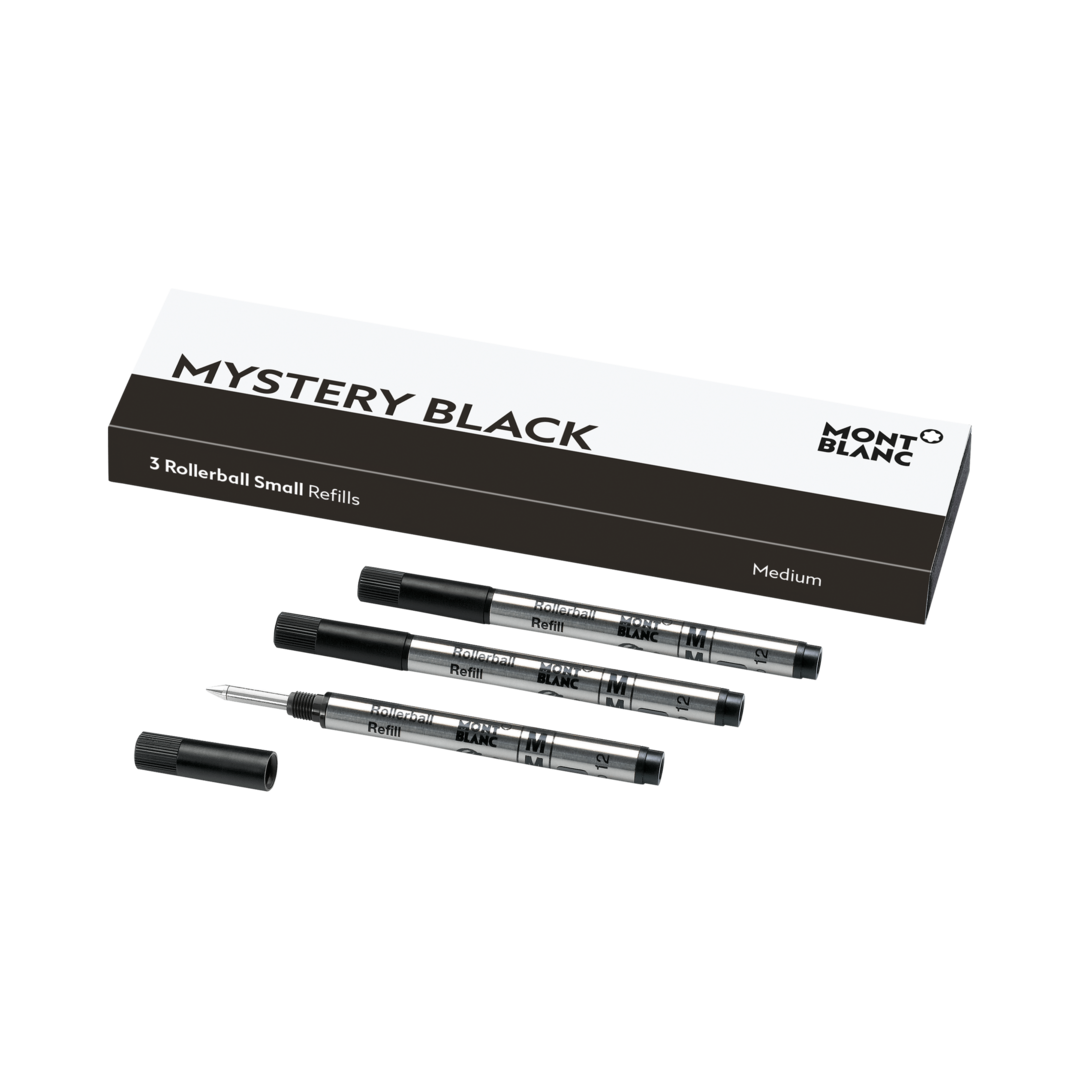 Montblanc Writing Accessories 3 Rollerball Small Refills Medium Mystery Black - Black