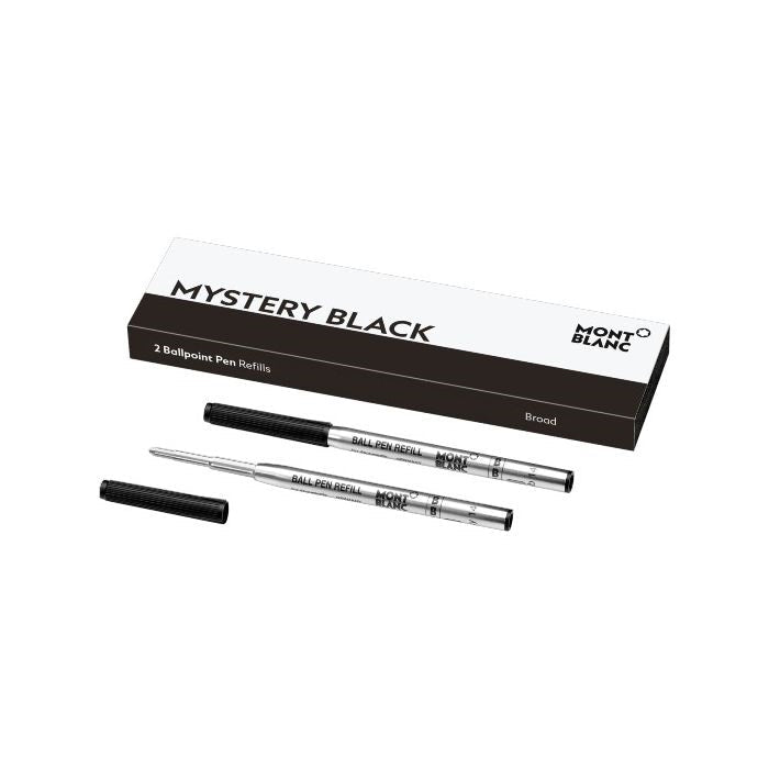 Montblanc Writing Accessories Refills 2 Ballpoint Pen Refills Broad Mystery Black - Black