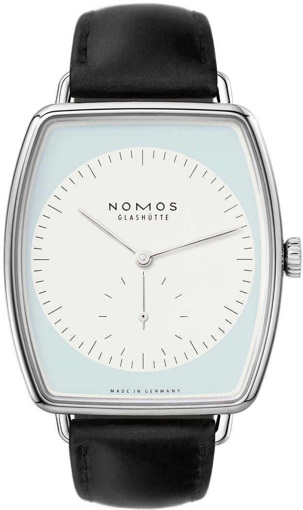 Nomos Glashutte Lux White Gold Light Blue Sapphire Crystal