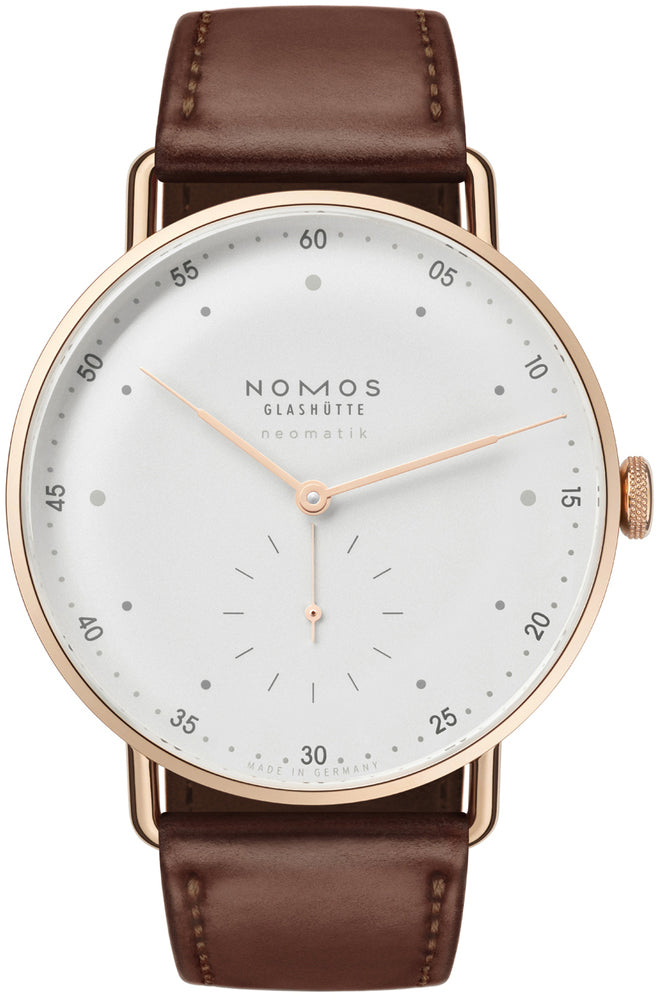 Nomos Glashutte Metro Neomatik 39 Rose Gold Sapphire Crystal