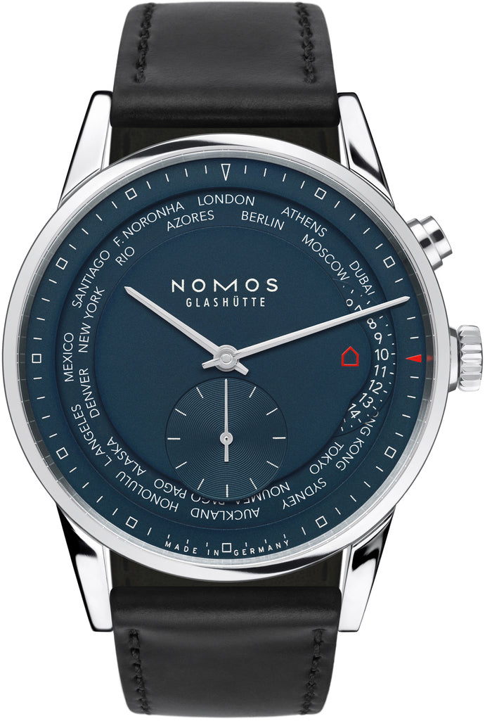 Nomos Glashutte True Blue Worldtimer Sapphire Crystal