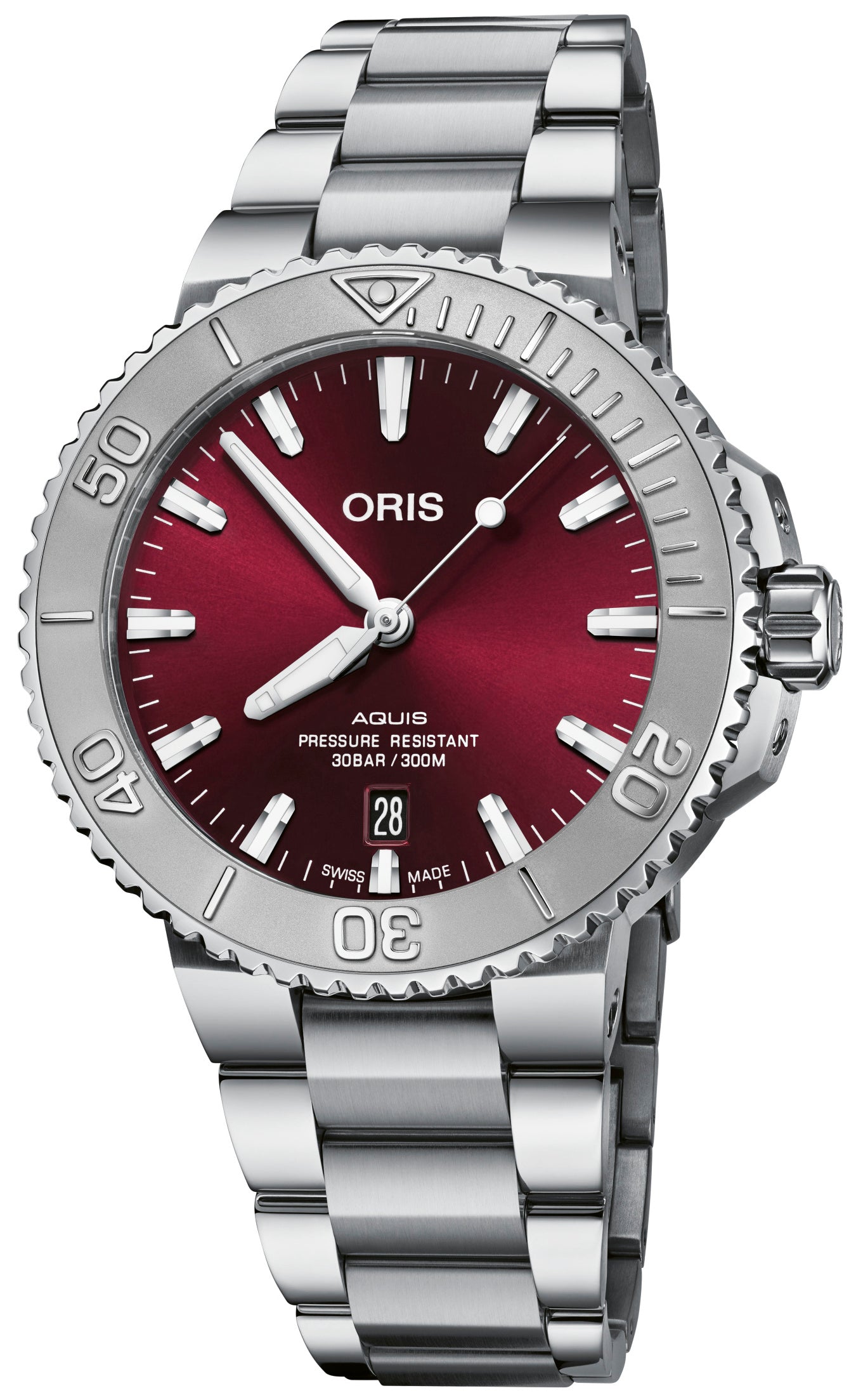 Oris Aquis Date Sunray Cherry Red 41.5 Bracelet