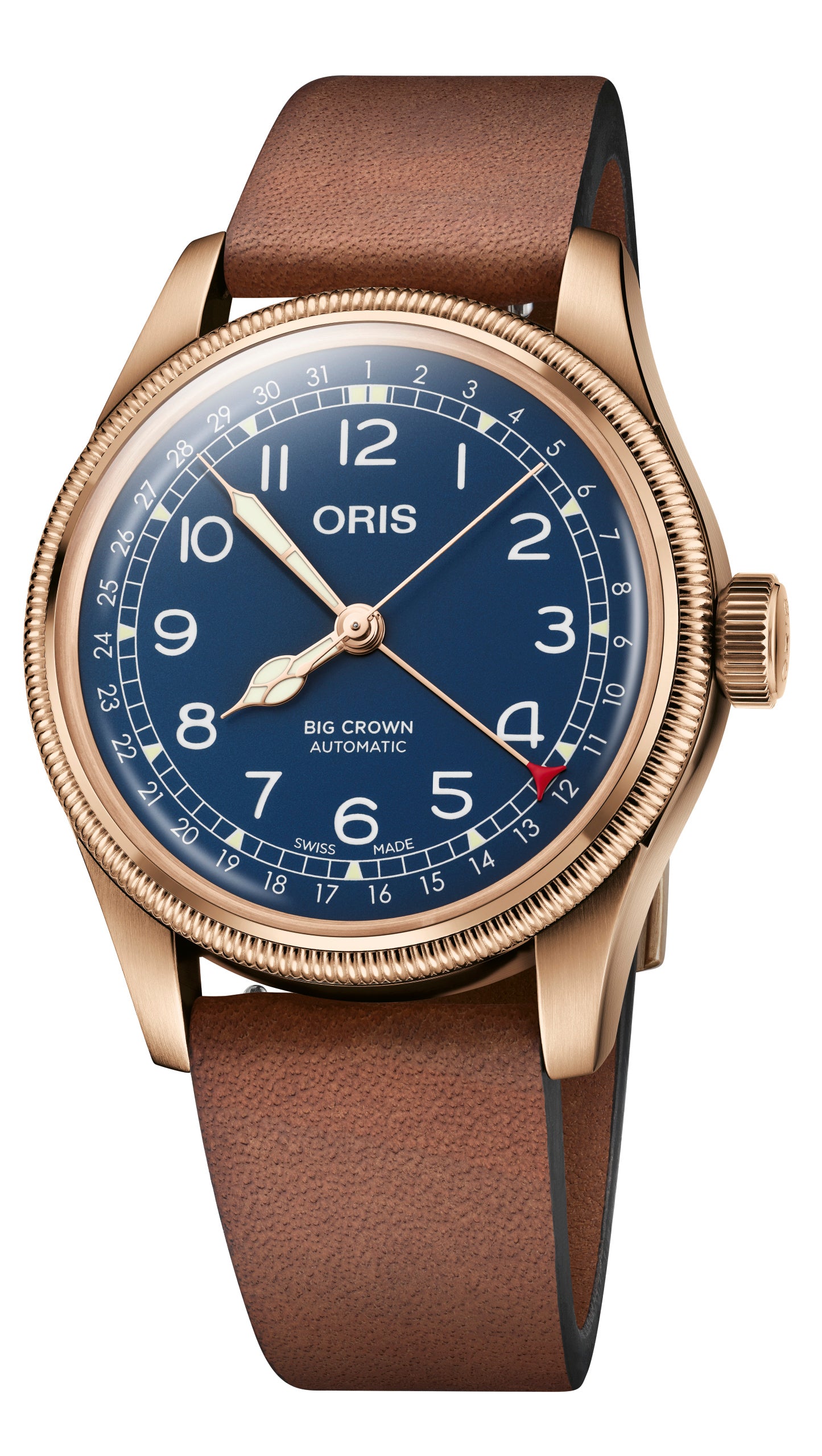 Oris Big Crown Pointer Date Bronze Leather Blue