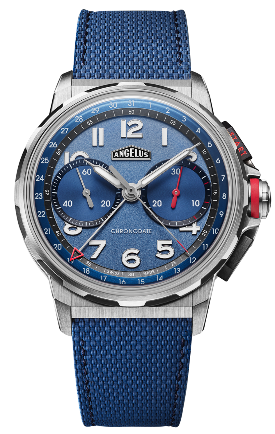 Angelus Watch Chronodate Titanium Blue Limited Edition