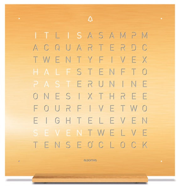 Qlocktwo Earth 13.5 Golden Legend Table Clock