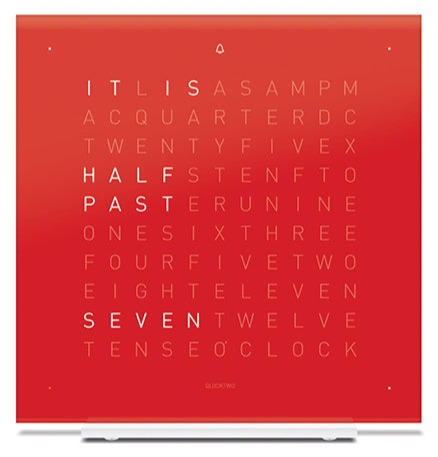 Qlocktwo Earth 13.5 Pure Cherry Cake Table Clock