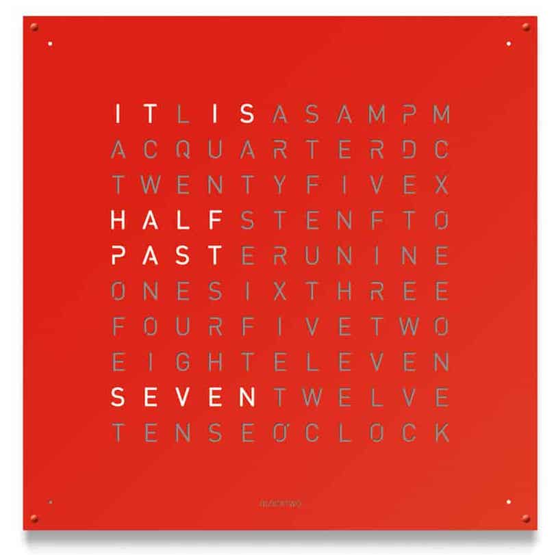 Qlocktwo Earth 180 Red Pepper Wall Clock