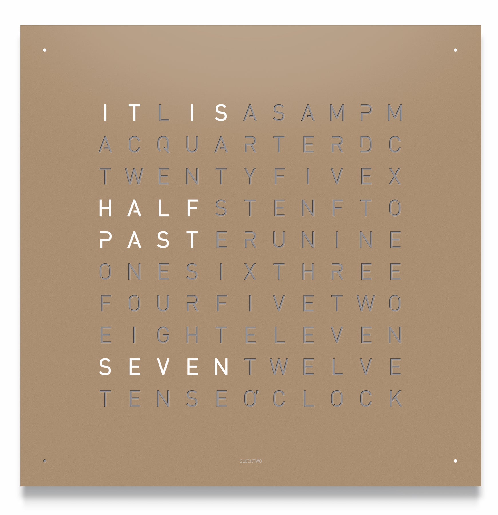 Qlocktwo Earth 45 Hazelnut Wall Clock