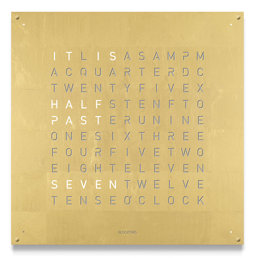 Qlocktwo Earth 90 Creators Edition Gold Wall Clock