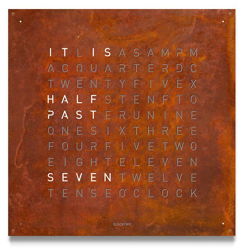 Qlocktwo Earth 90 Creators Edition Rust Wall Clock