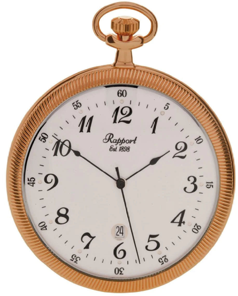 Rapport Pocket Watch Slim Open Face Rose Gold