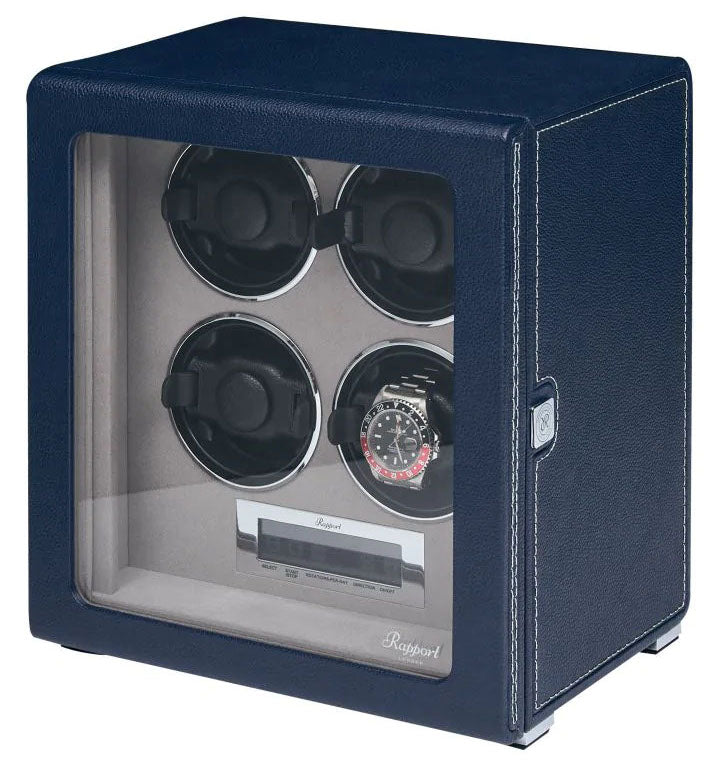 Rapport Watch Winder Quantum Quad Four Leather Blue