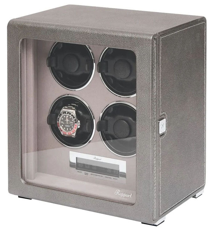 Rapport Watch Winder Quantum Quad Four Leather Grey