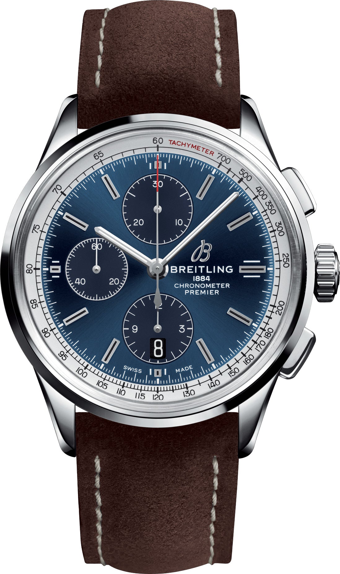 Breitling Watch Premier Chronograph 42 Brown Nubuck Tang