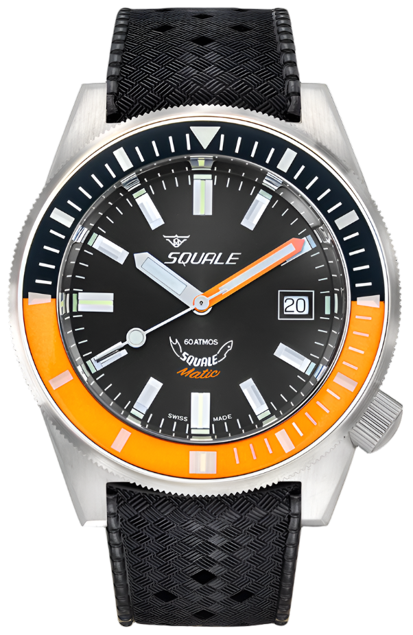 Squale Matic Satin Orange Rubber