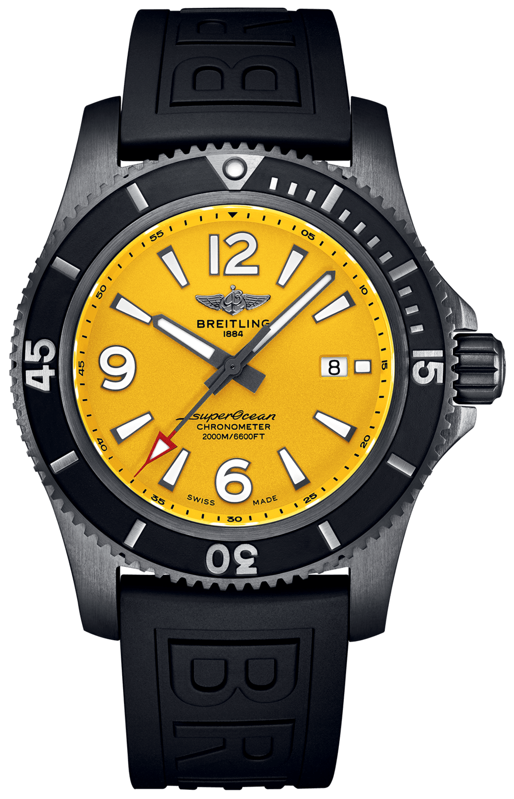 Breitling Watch Superocean Automatic 46 Black Steel Yellow
