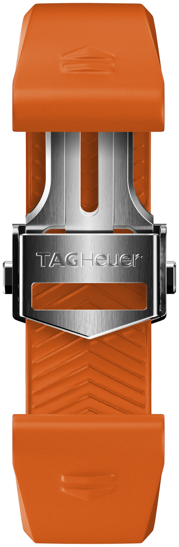 Tag Heuer Strap Connected 42mm Rubber Orange Folding Buckle