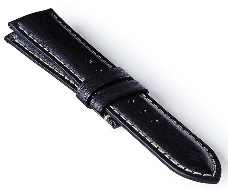 Bremont Leather Strap Black-white 22mm Extra Long