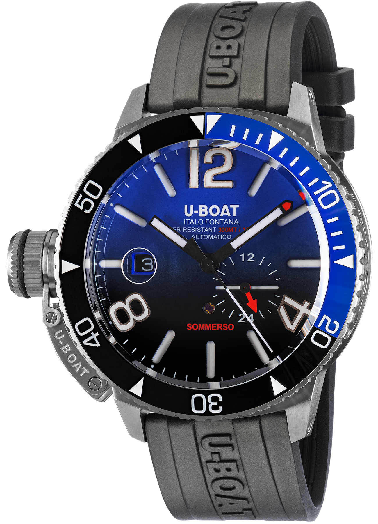 U-boat Sommerso Ghiera Ceramica Bicolore Quadrante Blue