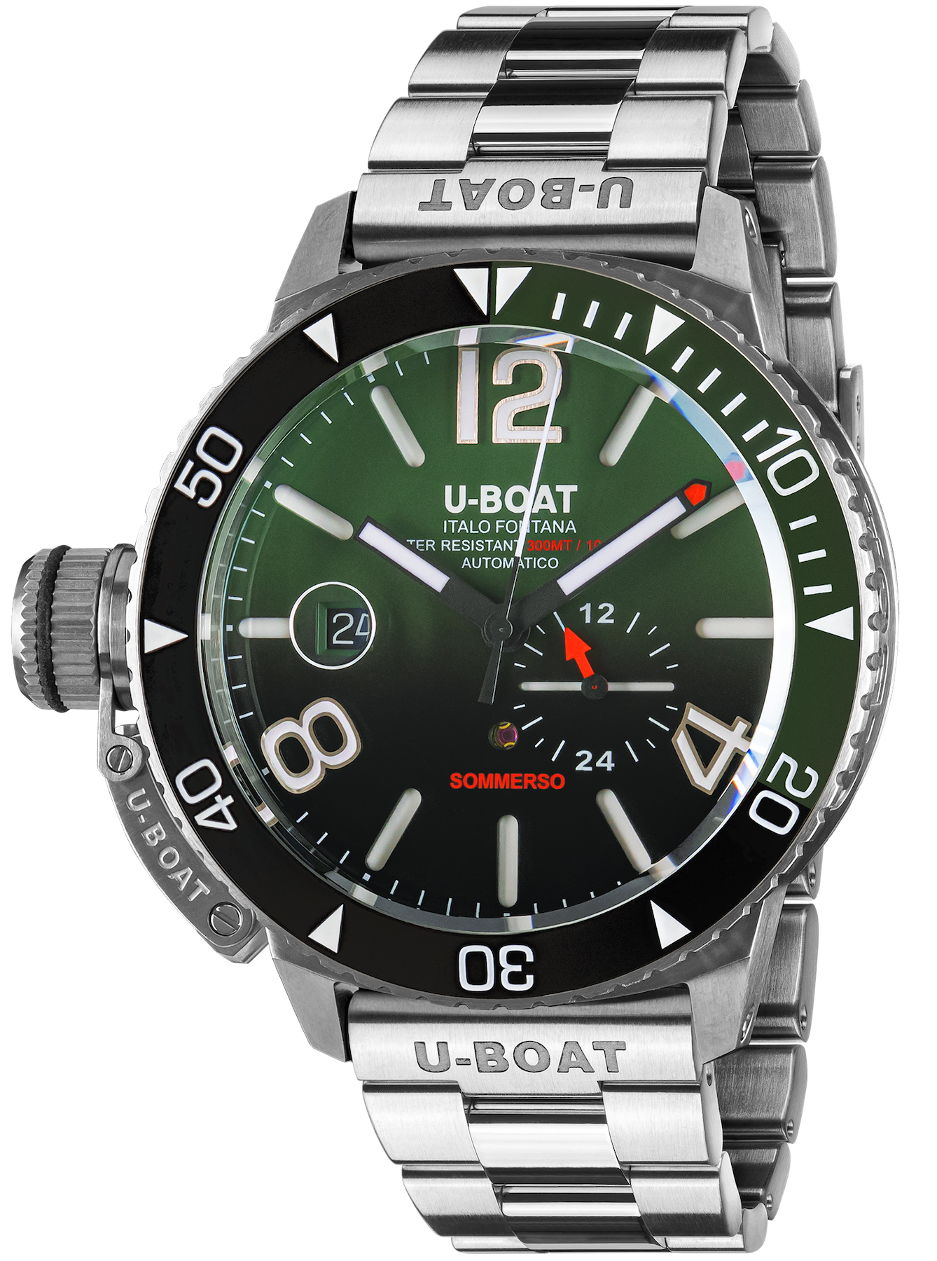 U-boat Sommerso Ghiera Ceramica Bicolore Quadrante Green Bracelet