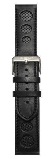 U-boat Strap 1340 20/20 Leather Black Steel Buckle