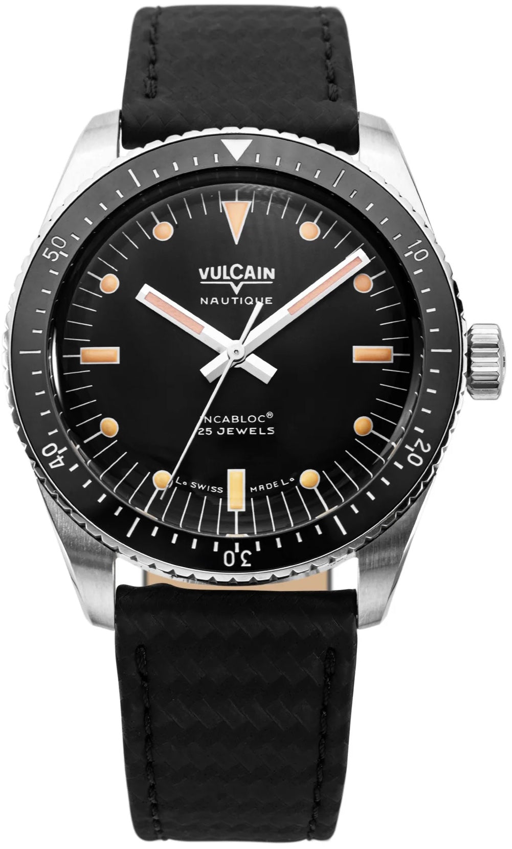 Vulcain Skindiver Black Leather