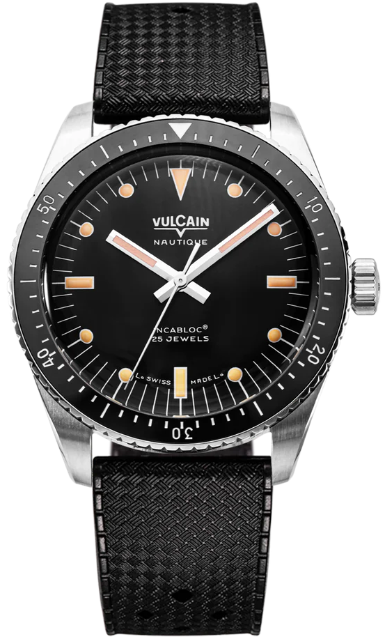 Vulcain Skindiver Black Rubber