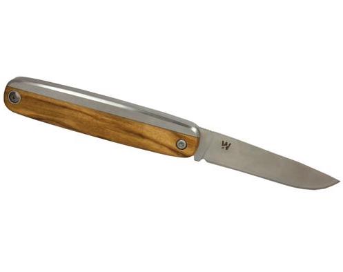 Whitby Pocket Knife Kent Edc Olive Wood - Silver