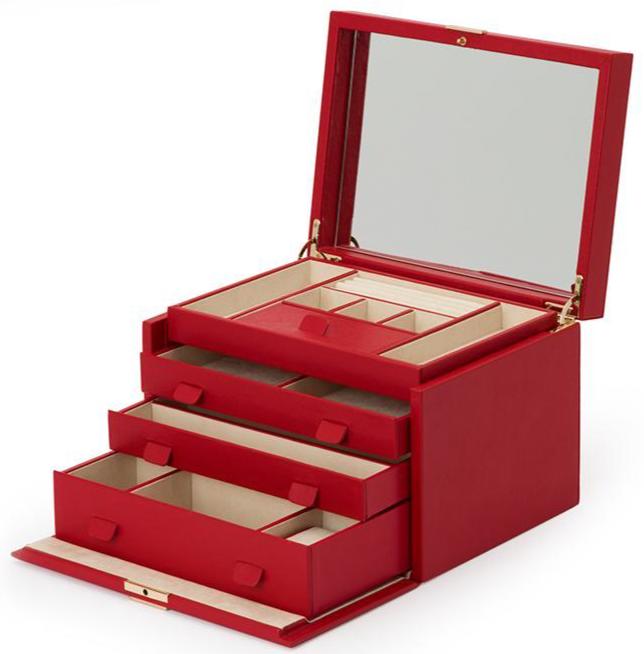 Wolf Jewellery Box Palermo Large Red - Red