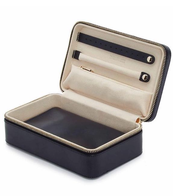 Wolf Jewellery Case Maria Zip Medium Navy - Navy