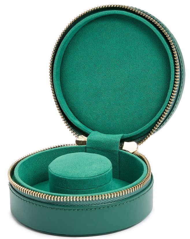 Wolf Jewellery Case Sophia Round Zip Case Forest Green - Green