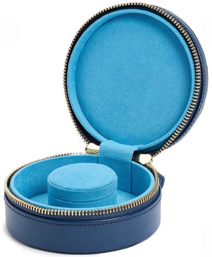 Wolf Jewellery Case Sophia Round Zip Case Indigo - Blue